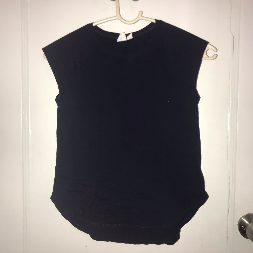 GAP Navy Blue Cut Shoulders Top